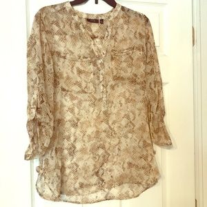 APT. 9 women’s sheer 3/4 sleeve blouse - S